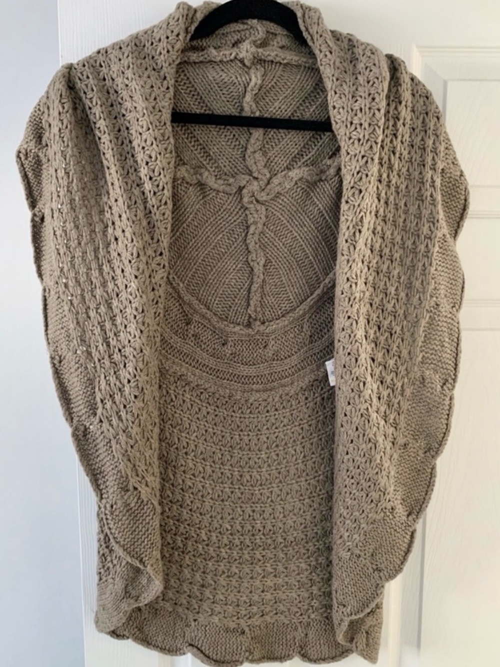 Chunky Knit Taupe Women's Sweater Cardigan